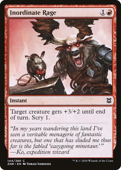Inordinate Rage (ZNR) #144 Common (Lightly Played) Zendikar Rising Magic: The Gathering: 2020