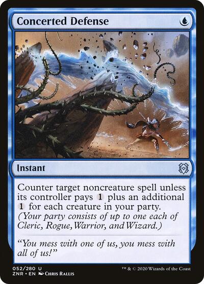 Concerted Defense (ZNR) #52 Uncommon (Lightly Played) Zendikar Rising Magic: The Gathering: 2020