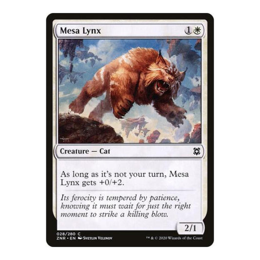 Mesa Lynx (ZNR) #28 Common (Lightly Played) Zendikar Rising Magic: The Gathering: 2020