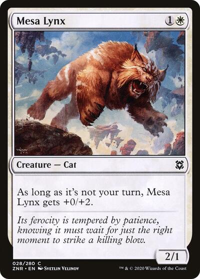 Mesa Lynx (ZNR) #28 Common (Lightly Played) Zendikar Rising Magic: The Gathering: 2020