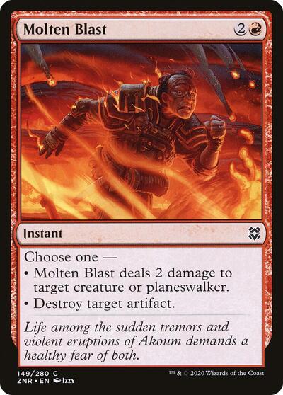 Molten Blast (ZNR) #149 Common (Lightly Played) Zendikar Rising Magic: The Gathering: 2020