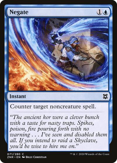 Negate (ZNR) #71 Common (Moderately Played) Zendikar Rising Magic: The Gathering: 2020