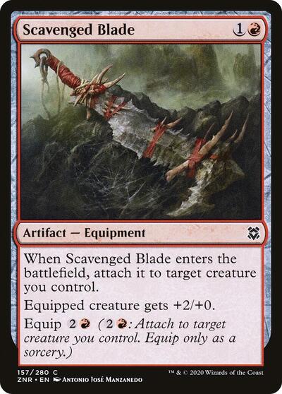 Scavenged Blade (ZNR) #157 Common (Foil Lightly Played) Zendikar Rising Magic: The Gathering: 2020