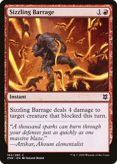 Sizzling Barrage (ZNR) #162 Common Zendikar Rising Magic: The Gathering: 2020