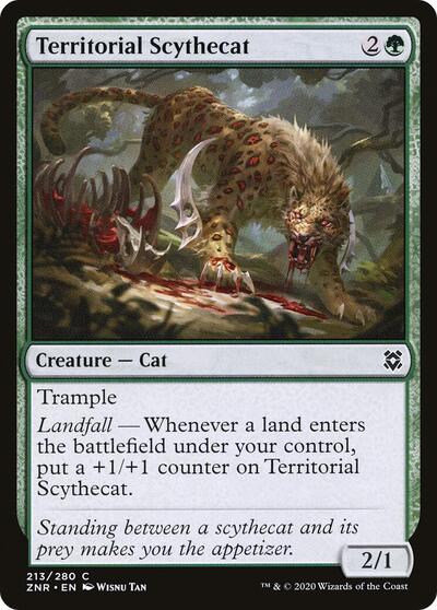 Territorial Scythecat (ZNR) #213 Common (Lightly Played) Zendikar Rising Magic: The Gathering: 2020