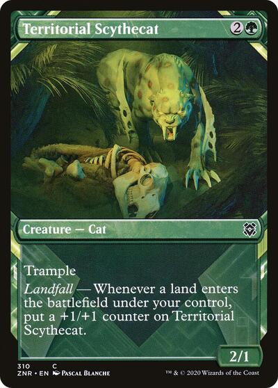 Territorial Scythecat Showcase (ZNR) #310 Common (Foil Lightly Played) Zendikar Rising Magic: The Gathering: 2020