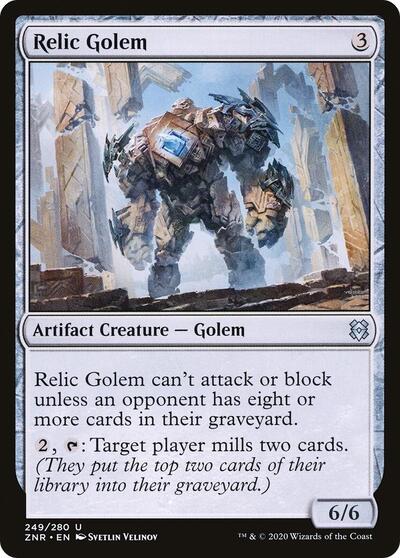 Relic Golem (ZNR) #249 Uncommon (Lightly Played) Zendikar Rising Magic: The Gathering: 2020