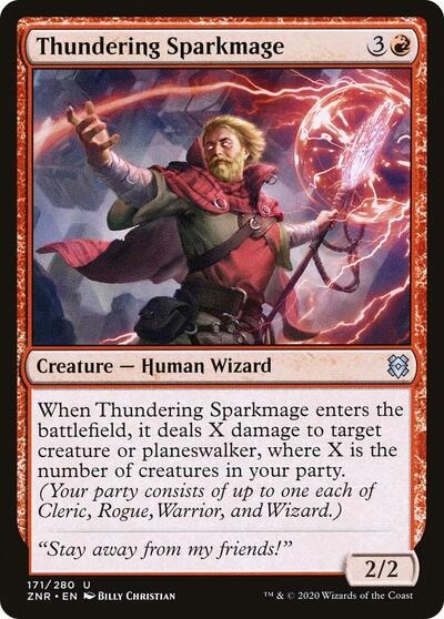Thundering Sparkmage (ZNR) #171 Uncommon (Lightly Played) Zendikar Rising Magic: The Gathering: 2020