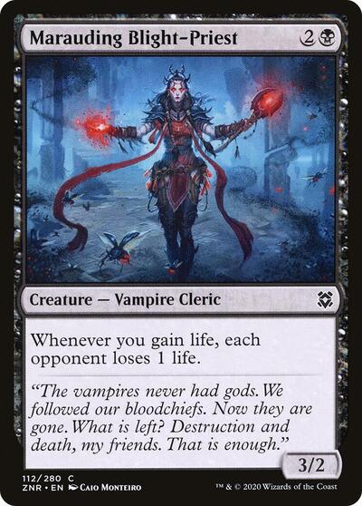 Marauding Blight Priest (ZNR) #112 Common (Foil Lightly Played) Zendikar Rising Magic: 2020