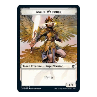 Angel Warrior Token (ZNR) #1 T (Lightly Played) Zendikar Rising Magic: The Gathering: 2020