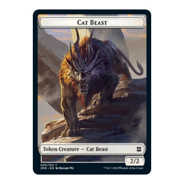 Cat Beast Token (ZNR) #3 T (Lightly Played) Zendikar Rising Magic: The Gathering: 2020