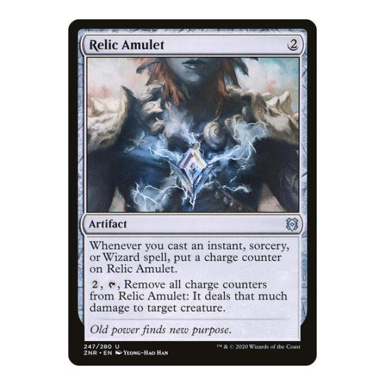 Relic Amulet (ZNR) #247 Uncommon (Lightly Played) Zendikar Rising Magic: The Gathering: 2020
