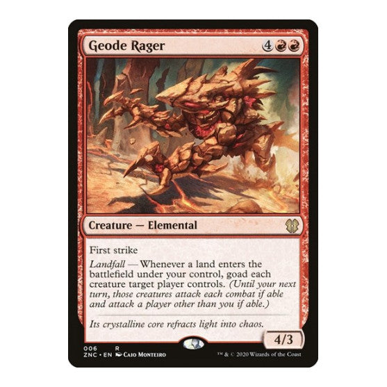 Geode Rager (ZNC) #6 Rare (Lightly Played) Commander: Zendikar Rising Magic: The Gathering: 2020