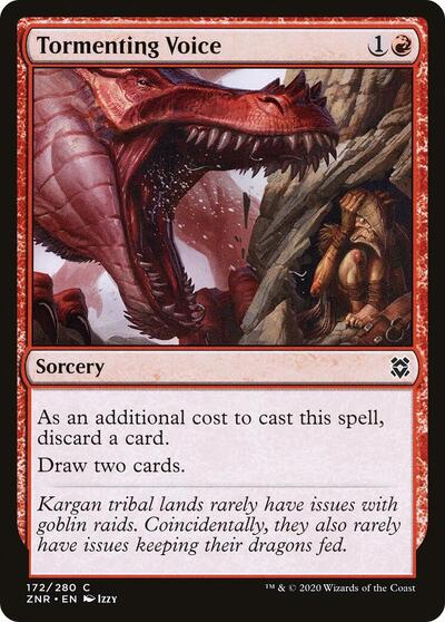 Tormenting Voice (ZNR) #172 Common (Lightly Played) Zendikar Rising Magic: The Gathering: 2020