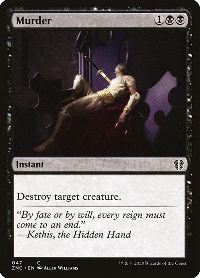 Murder (ZNC) #47 Common (Lightly Played) Commander: Zendikar Rising Magic: The Gathering: 2020