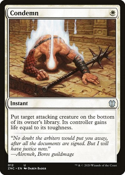 Condemn (ZNC) #12 Uncommon (Lightly Played) Commander: Zendikar Rising Magic: The Gathering: 2020