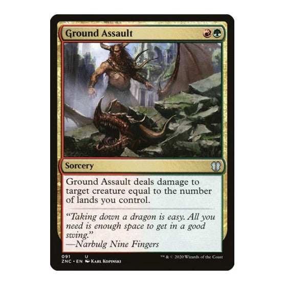 Ground Assault (ZNC) #91 Uncommon (Lightly Played) Commander: Zendikar Rising Magic: The Gathering: 2020