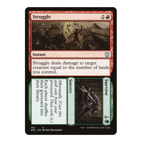 Struggle // Survive (ZNC) #102 Uncommon (Lightly Played) Commander: Zendikar Rising Magic: The Gathering: 2020