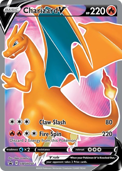 Charizard V - SWSH050 (SWSD) #SWSH050 Promo (Holofoil Lightly Played) SWSH: Sword & Shield Promo Cards Pokemon: 2019