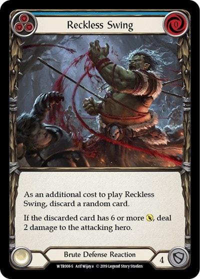 Reckless Swing (WTR) #WTR008 Super Rare Welcome to Rathe Flesh and Blood TCG: 2019