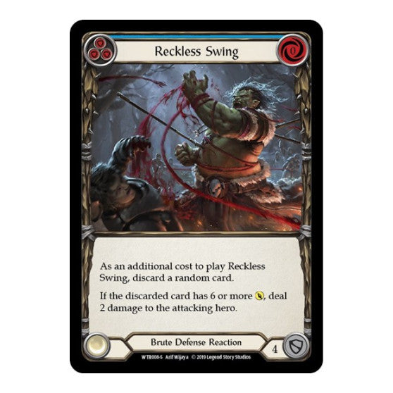 Reckless Swing (WTR) #WTR008 Super Rare Welcome to Rathe Flesh and Blood TCG: 2019
