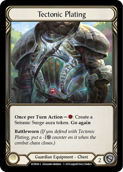 Tectonic Plating (WTR) #WTR041 Legendary (Unlimited Edition Rainbow Foil Near Mint) Welcome to Rathe Flesh & Blood TCG: 2019