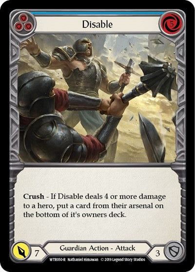 2019 Flesh & Blood TCG: Welcome to Rathe (WTR) - Disable Blue (#WTR050, Rare)