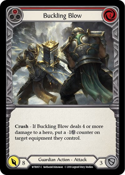 Buckling Blow Red (WTR) #WTR057 Common (Unlimited Edition Normal Lightly Played) Welcome to Rathe Flesh and Blood TCG: 2019