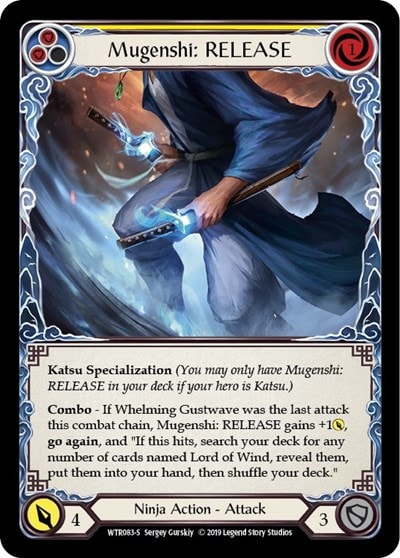 Mugenshi RELEASE (WTR) #WTR083 Super Rare (Unlimited Edition Normal Lightly Played) Welcome to Rathe Flesh and Blood TCG: 2019
