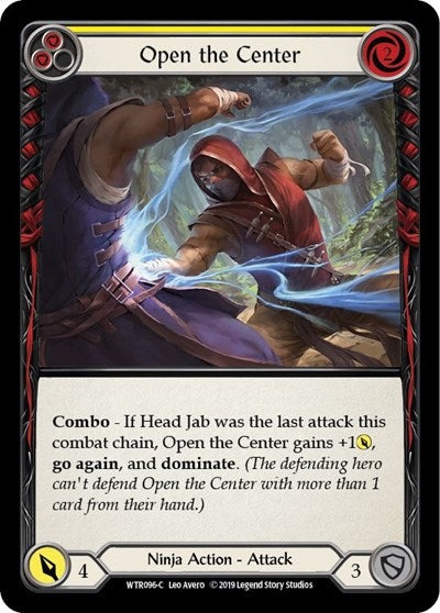 2019 Flesh & Blood TCG: Welcome to Rathe (WTR) - Open the Center Yellow (#WTR096, Common) (Unlimited Edition Normal, Lightly Played)