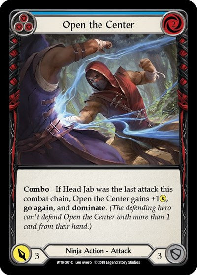 2019 Flesh & Blood TCG: Welcome to Rathe (WTR) - Open the Center Blue (#WTR097, Common) (Unlimited Edition Normal, Lightly Played)