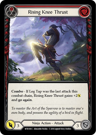 2019 Flesh & Blood TCG: Welcome to Rathe (WTR) - Rising Knee Thrust Red (#WTR104, Common) (Unlimited Edition Normal, Lightly Played)