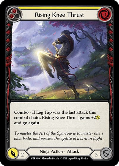 Rising Knee Thrust Yellow (WTR) #WTR105 Common (Unlimited Edition Normal Lightly Played) Welcome to Rathe Flesh and Blood TCG: 2019