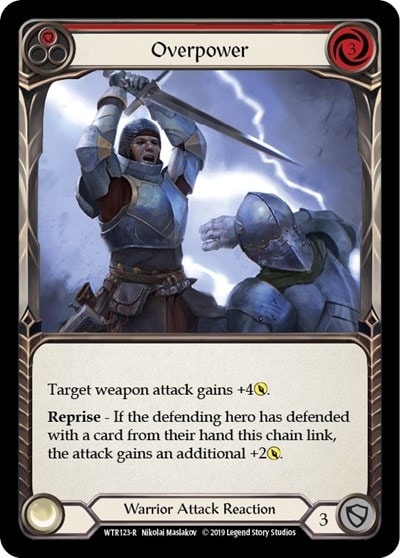 Overpower Red (WTR) #WTR123 Rare (Unlimited Edition Normal Lightly Played) Welcome to Rathe Flesh and Blood TCG: 2019