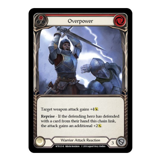 Overpower (Red) (WTR) #WTR123 Rare (Unlimited Edition Normal Lightly Played) Welcome to Rathe Flesh and Blood TCG: 2019