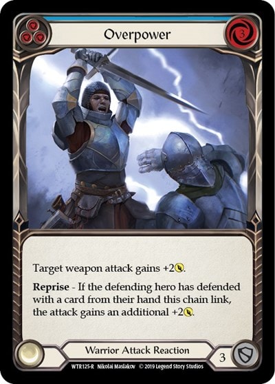 Overpower Blue (WTR) #WTR125 Rare (Unlimited Edition Normal Lightly Played) Welcome to Rathe Flesh and Blood TCG: 2019