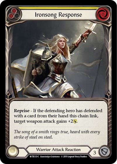 Ironsong Response Yellow (WTR) #WTR133 Common (Unlimited Edition Normal Lightly Played) Welcome to Rathe Flesh and Blood TCG: 2019
