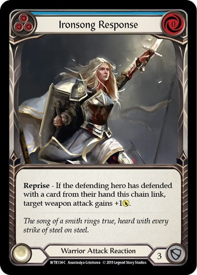 Ironsong Response Blue (WTR) #WTR134 Common (Unlimited Edition Normal Lightly Played) Welcome to Rathe Flesh and Blood TCG: 2019