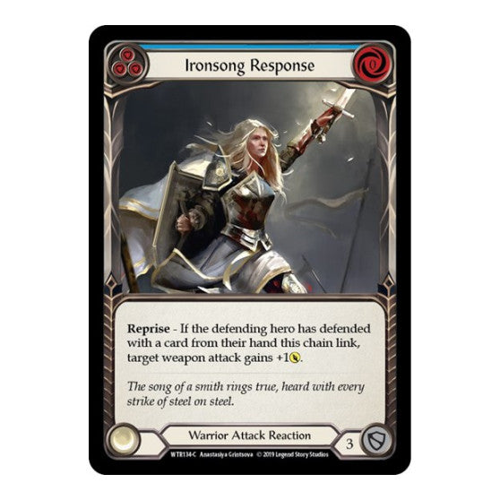 Ironsong Response (Blue) (WTR) #WTR134 Common (Unlimited Edition Normal Lightly Played) Welcome to Rathe Flesh and Blood TCG: 2019
