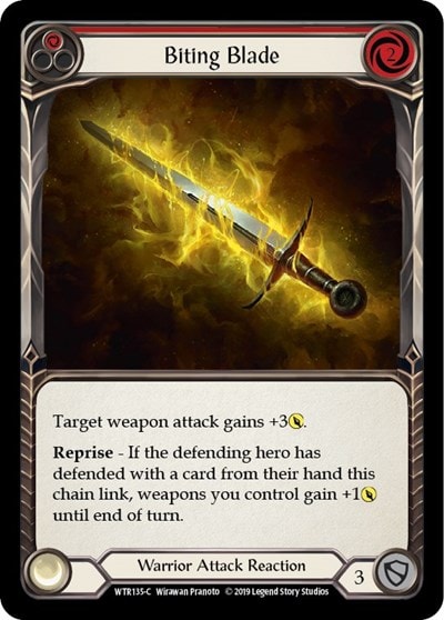 Biting Blade Red (WTR) #WTR135 Common (Unlimited Edition Normal Lightly Played) Welcome to Rathe Flesh and Blood TCG: 2019