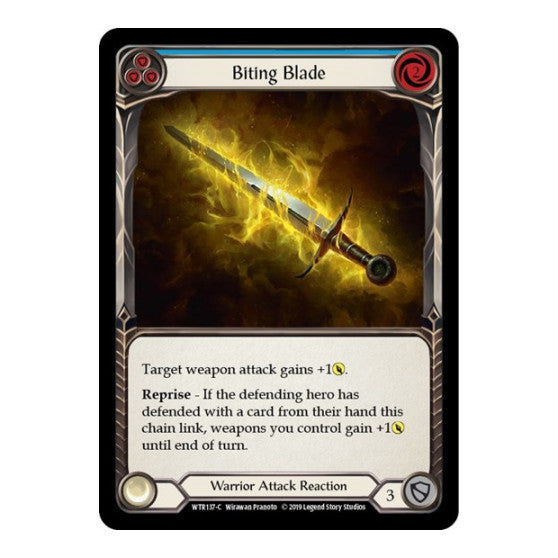 Biting Blade (Blue) (WTR) #WTR137 Common (Unlimited Edition Normal Lightly Played) Welcome to Rathe Flesh and Blood TCG: 2019