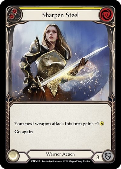 Sharpen Steel Yellow (WTR) #WTR142 Common (Unlimited Edition Normal Lightly Played) Welcome to Rathe Flesh and Blood TCG: 2019