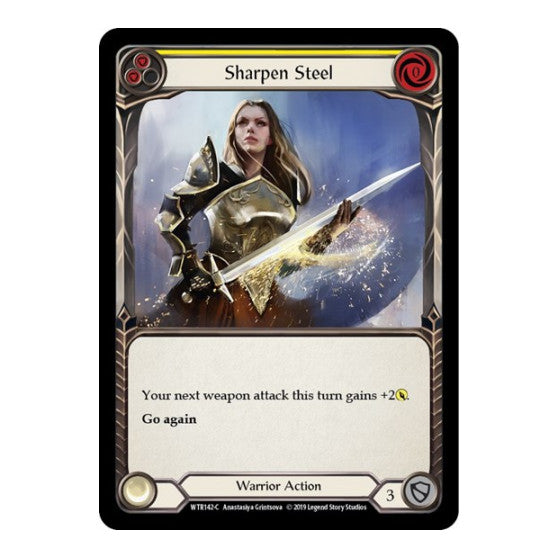 Sharpen Steel (Yellow) (WTR) #WTR142 Common (Unlimited Edition Normal Lightly Played) Welcome to Rathe Flesh and Blood TCG: 2019