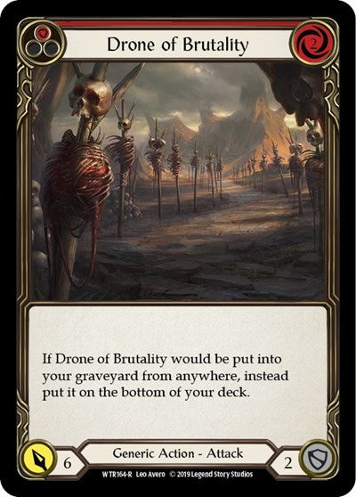 Drone of Brutality Red (WTR) #WTR164 Rare (1st Edition Rainbow Foil Near Mint) Welcome to Rathe Flesh & Blood TCG: 2019
