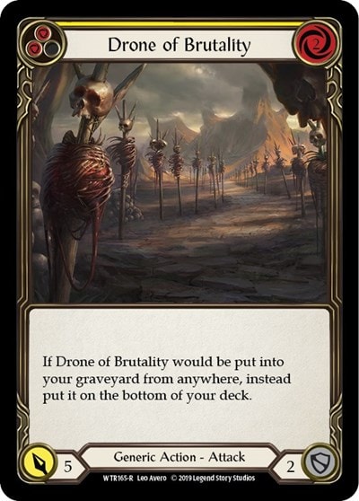 Drone of Brutality Yellow (WTR) #WTR165 Rare (Unlimited Edition Normal Lightly Played) Welcome to Rathe Flesh and Blood TCG: 2019