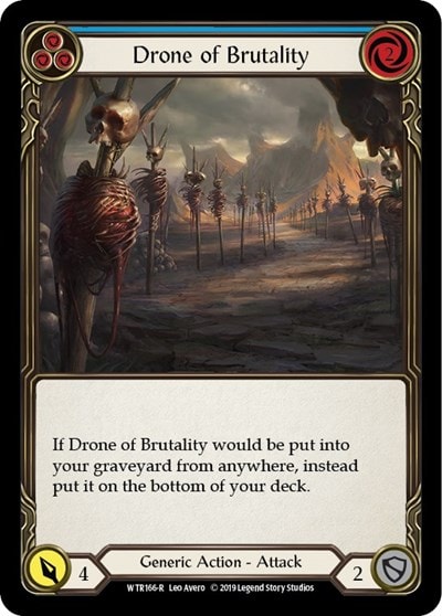 Drone of Brutality Blue (WTR) #WTR166 Rare (Unlimited Edition Normal Lightly Played) Welcome to Rathe Flesh and Blood TCG: 2019
