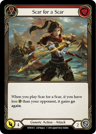 Scar for a Scar Red (WTR) #WTR191 Common (1st Edition Normal Lightly Played) Welcome to Rathe Flesh and Blood TCG: 2019