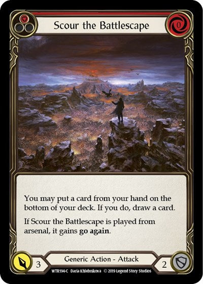 Scour the Battlescape Red (WTR) #WTR194 Common (Unlimited Edition Normal Lightly Played) Welcome to Rathe Flesh and Blood TCG: 2019