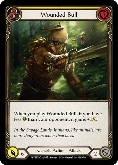 Wounded Bull Yellow (WTR) #WTR201 Common (Unlimited Edition Normal Lightly Played) Welcome to Rathe Flesh and Blood TCG: 2019
