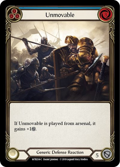Unmovable Blue (WTR) #WTR214 Common (Unlimited Edition Normal Lightly Played) Welcome to Rathe Flesh and Blood TCG: 2019